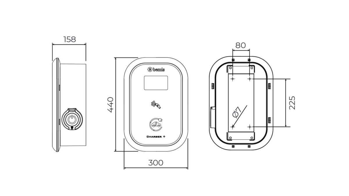 Ekransız Pano Prizli Tak Çalıştır Model 1 Charger 7,4 kw Monofaze 32A - Görsel 3
