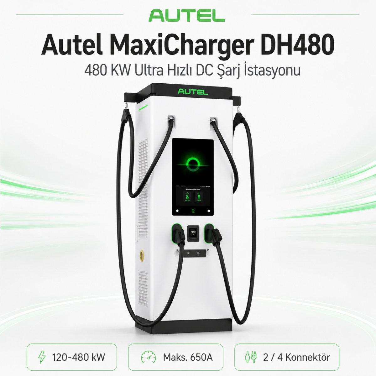 480KW Autel MaxiCharger Elektrikli Araç Şarj Ünitesi - Görsel 2
