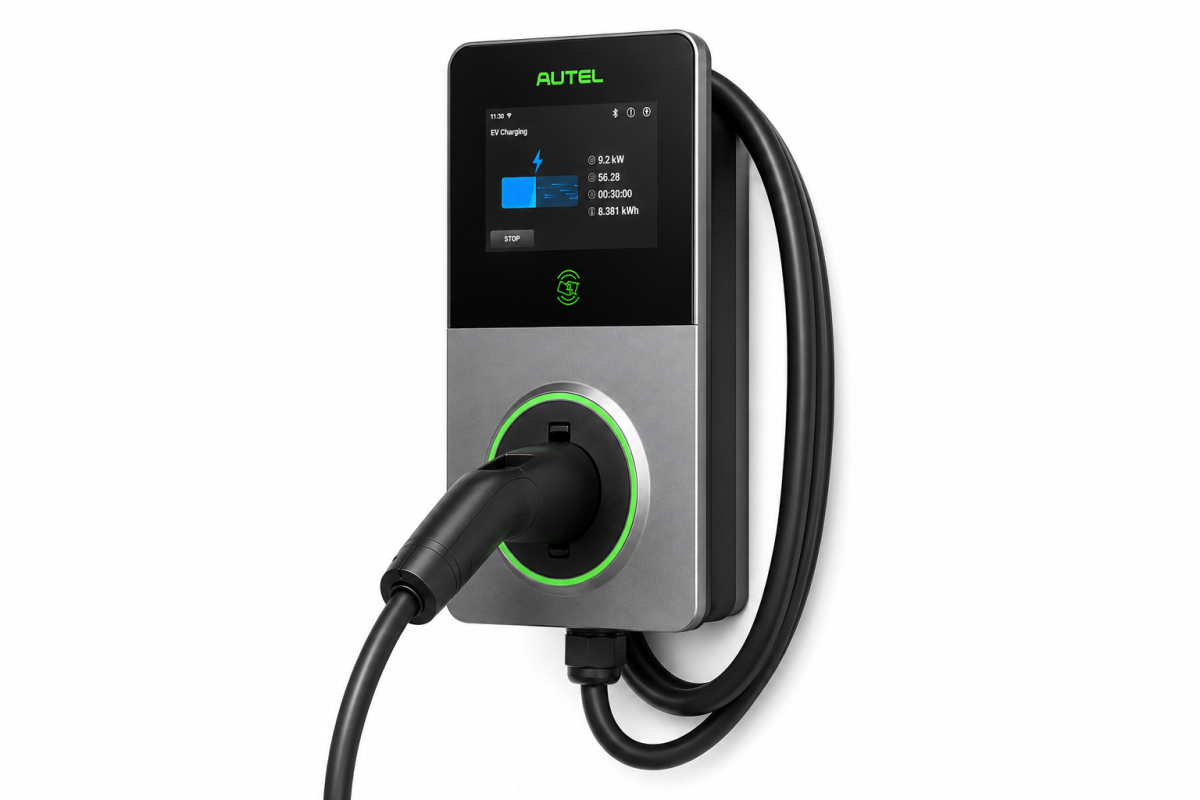 7kW Autel MaxiCharger AC Elite Pro LCD Ekranlı Elektrikli Araç Şarj Ünitesi Kablolu - Görsel 3