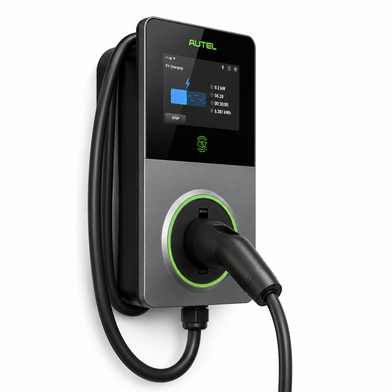 22kw (4) 7kW Autel MaxiCharger AC Elite Pro LCD Ekranlı Elektrikli Araç Şarj Ünitesi Kablolu - Görsel 1