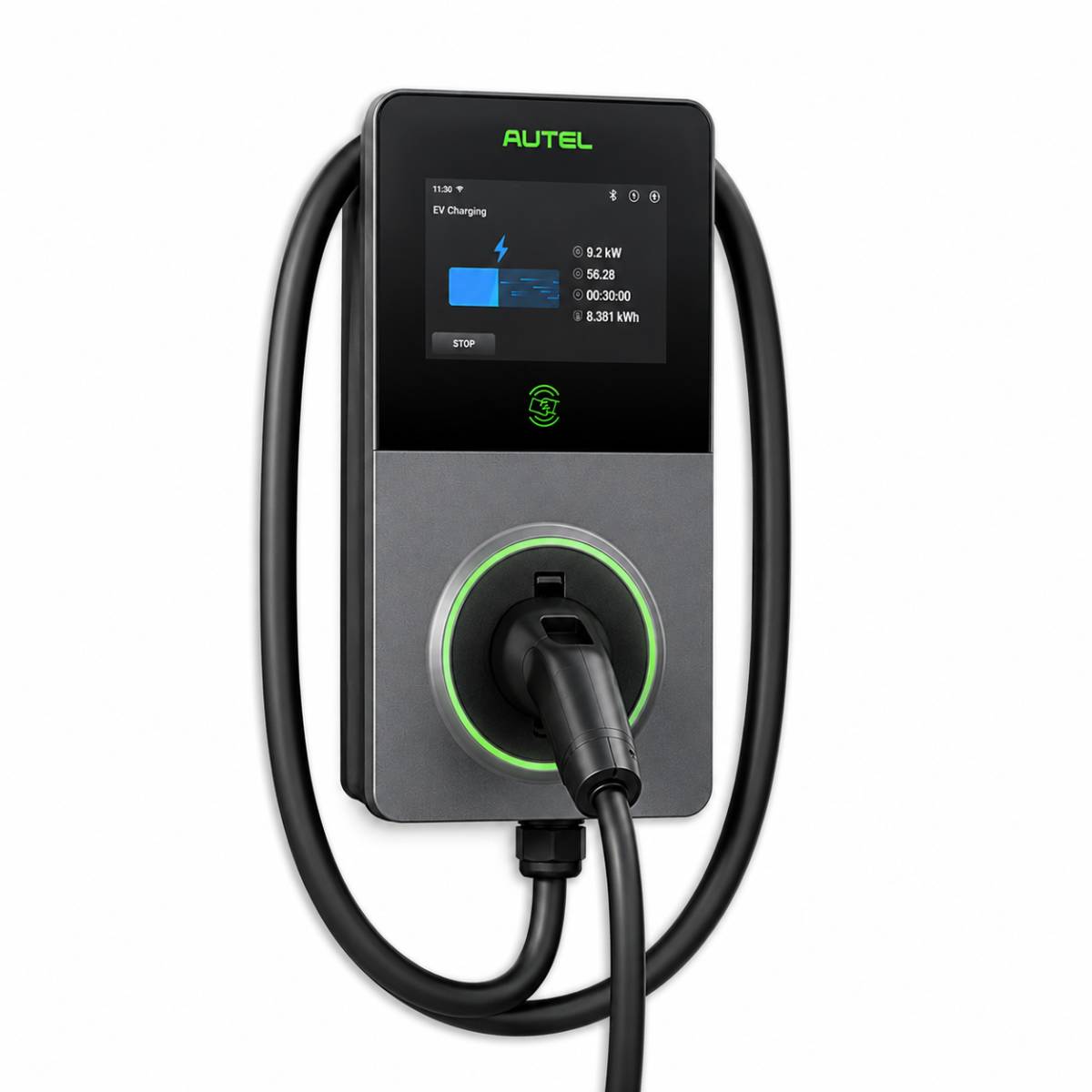 7kW Autel MaxiCharger AC Elite Pro LCD Ekranlı Elektrikli Araç Şarj Ünitesi Kablolu - Görsel 2